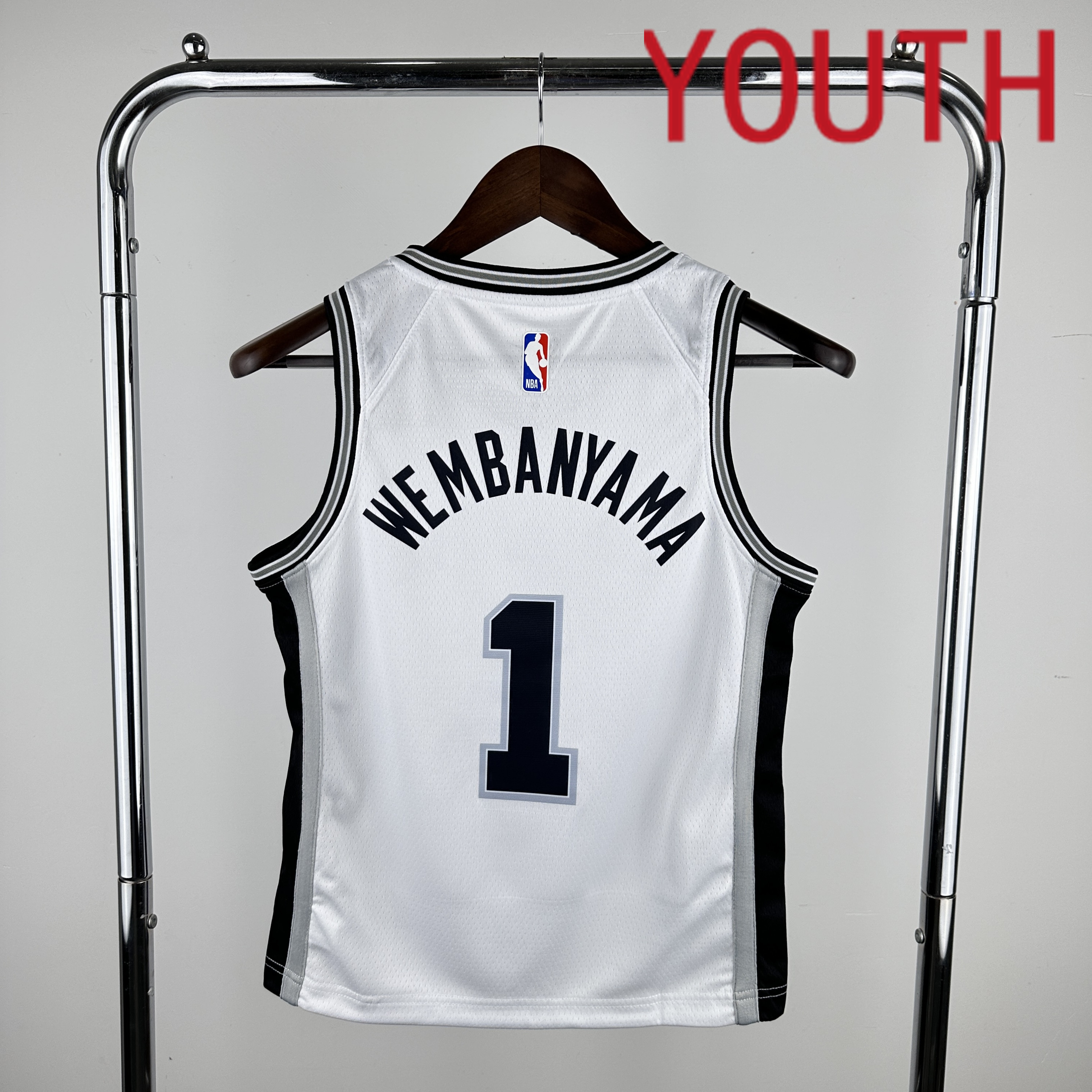 Youth San Antonio Spurs #1 Wembanyama White Nike 2024 NBA Jersey